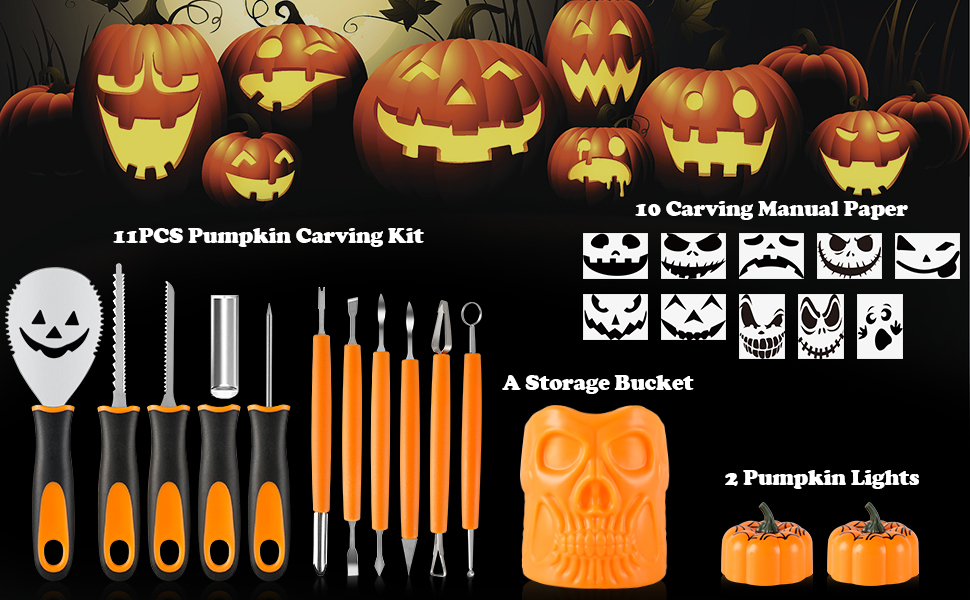 Halloween Pumpkin Carving Tools, 24 PCS Best Pumpkin