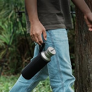 Boundless Voyage Outdoor 750ml Titanium Sports Bottle with Lid Flask Wide Mouth Water Bottle Canteen Drinking Bottle for Camping Cycling Hiking 19 8