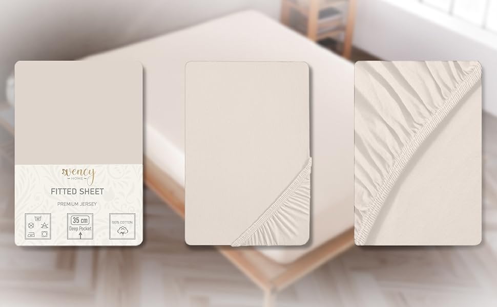 Jersey Fitted Sheet beige 2