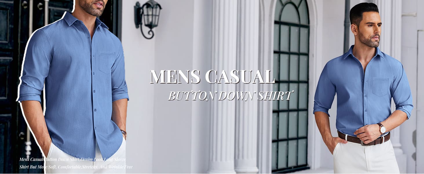 mens casual shirts long sleeve