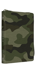 ESV Compact Bible Canvas with Zipper, Camo Design