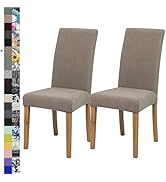 Dining Chair Cover,Dining Room Chair Covers Set of 2,Jacquard Stretch Kitchen Chair Cover,Detacha...