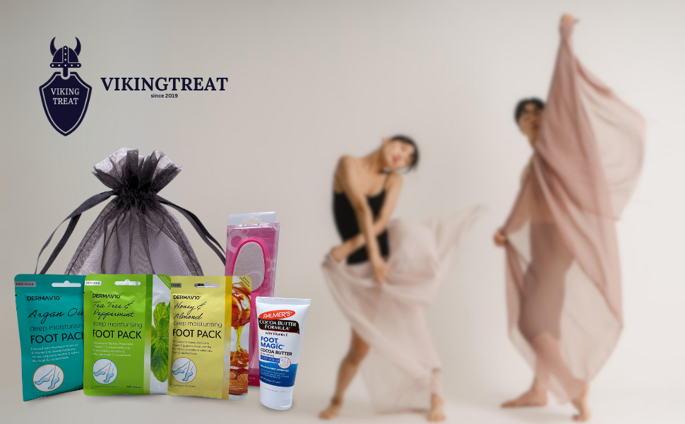 Deep Moisturizing Foot Pack Mask and Scrub with Foot File Bundle