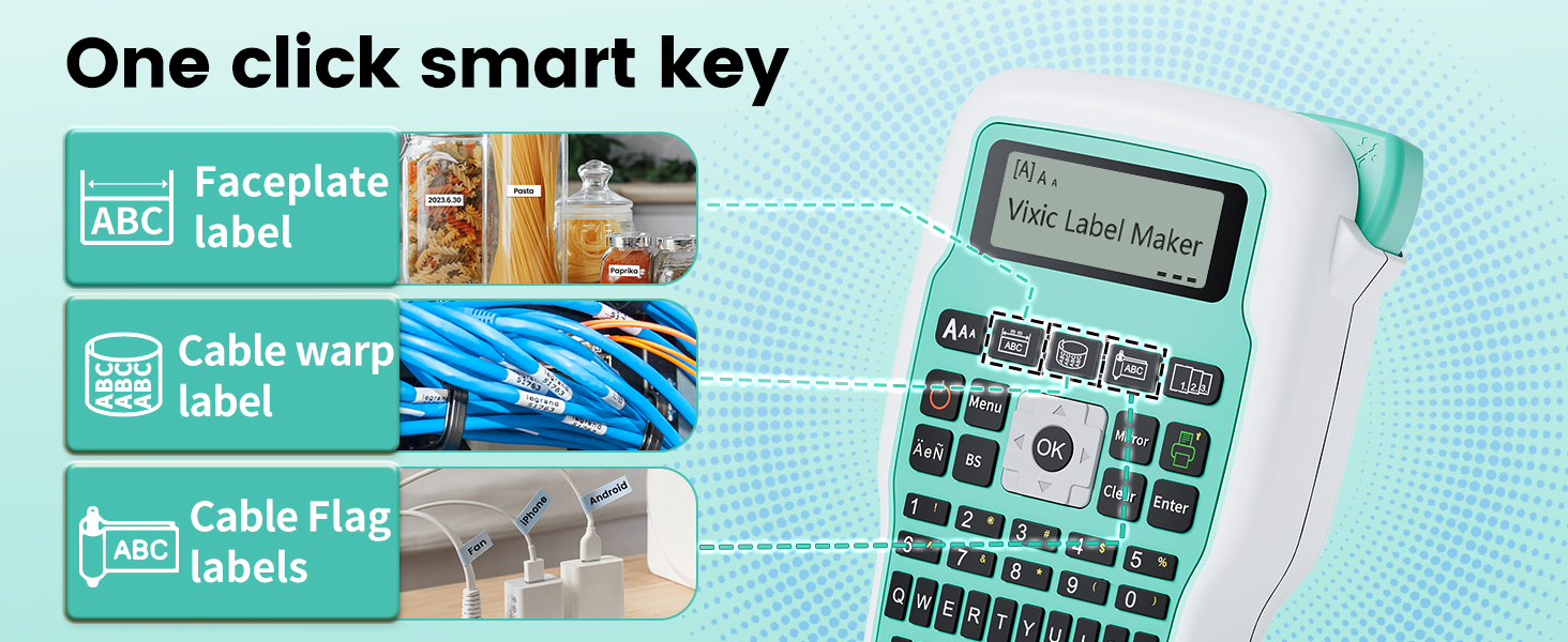 Label Maker Machine with Tape, Vixic E1000 Protable Cable Label Printer