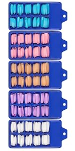 colorful long press on false nails coffin glossy