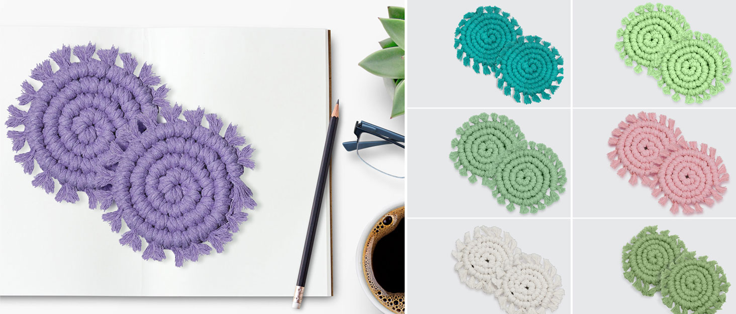 cotton car cup coasters