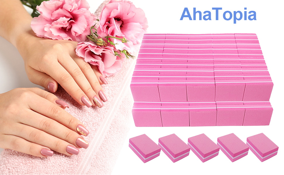 180/240 Grit Nail Buffers (100 Pack), Mini Buffer Block