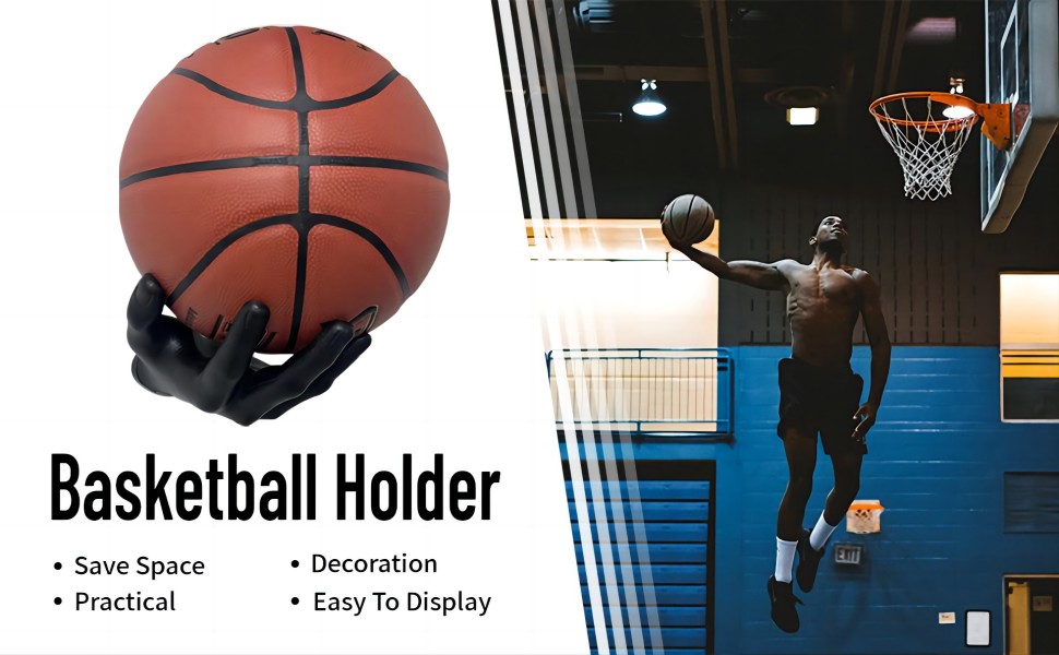 LOCZAR Basketball Holder, Hand Sculpture Ball Holder Wall