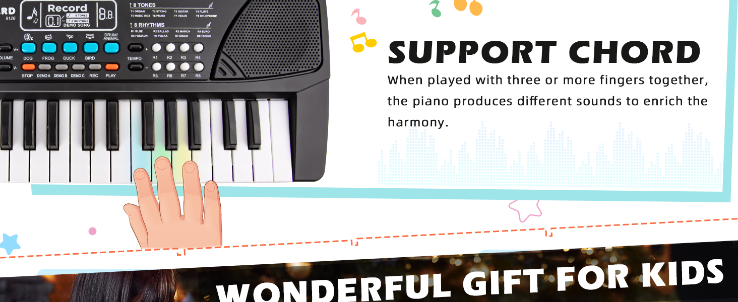 kids keyboard piano support chord