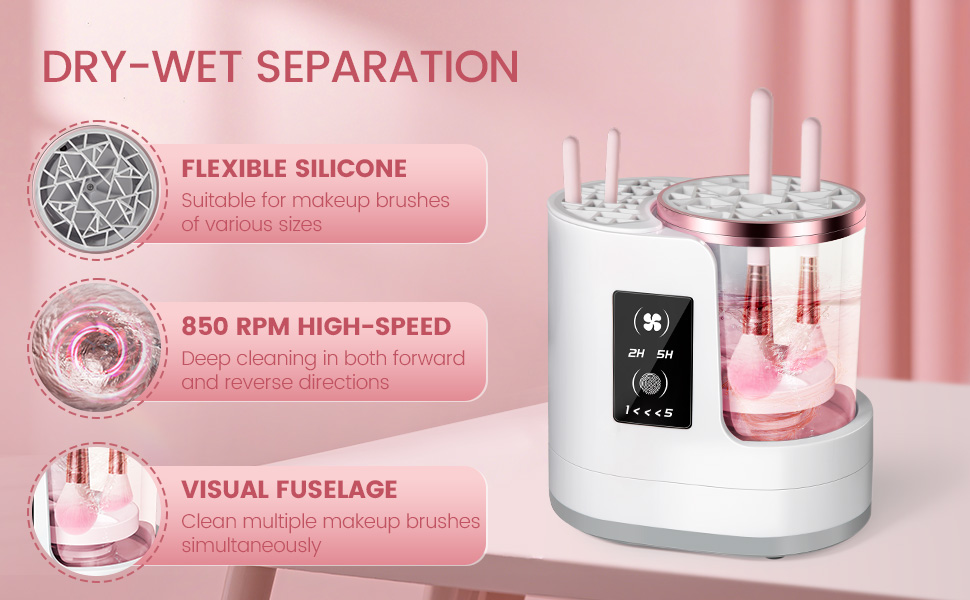 Buqikma Electric Makeup Brush Cleaner Machine 8 All-in-One Brush Care Revolution