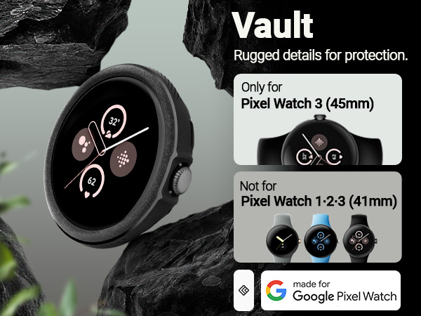 その他 Google Pixel - Google Pixel Watch Matte Black case Amazon.com: Caseology Vault Case for Google Pixel Watch 3