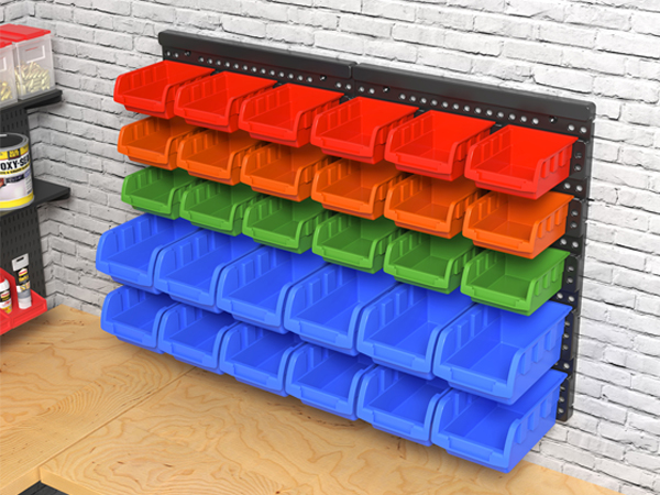 置物 rinshan Amazon.com: RIVTUN Wall Mounted Storage Bins Parts Rack 4