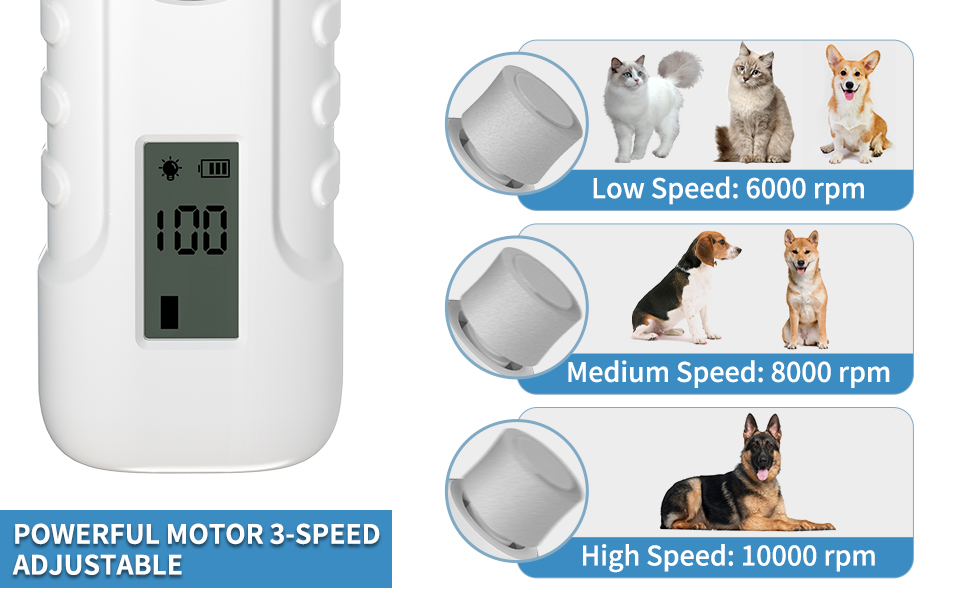 OASMG Dog Nail GrinderProfessional 3Speed Electric Re