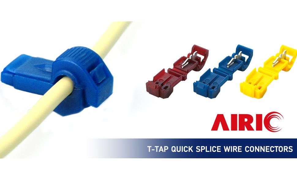 AIRIC Ttap Wire Connectors Quick Splices 100PCS 2218 Gauge Red Wire