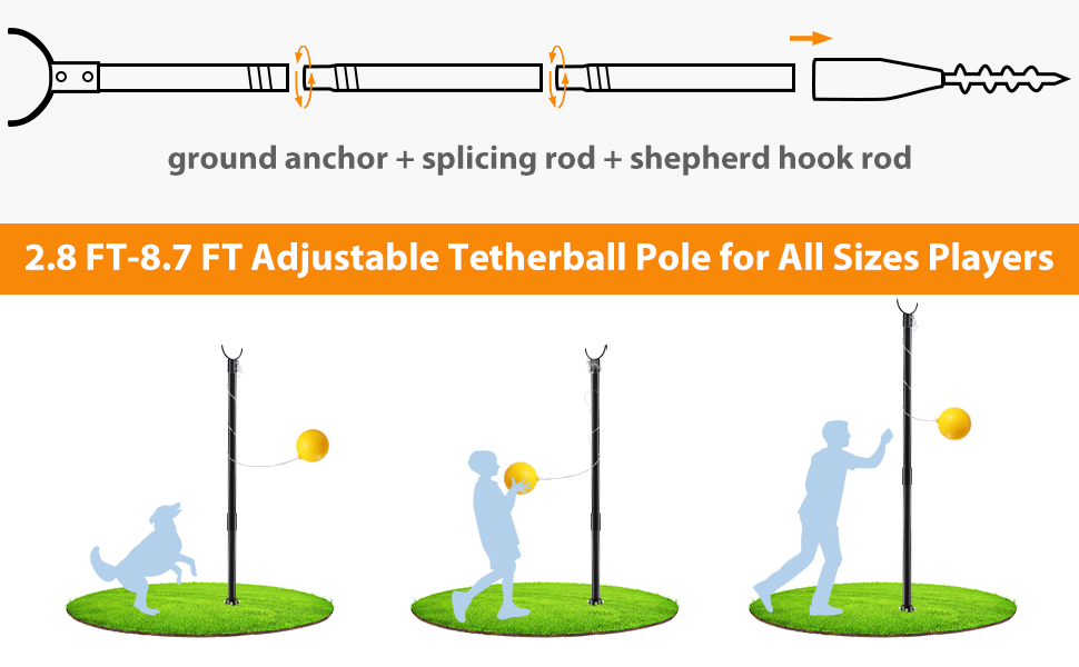 Tetherball Ball and Rope, Tetherball Pole Set Equipment