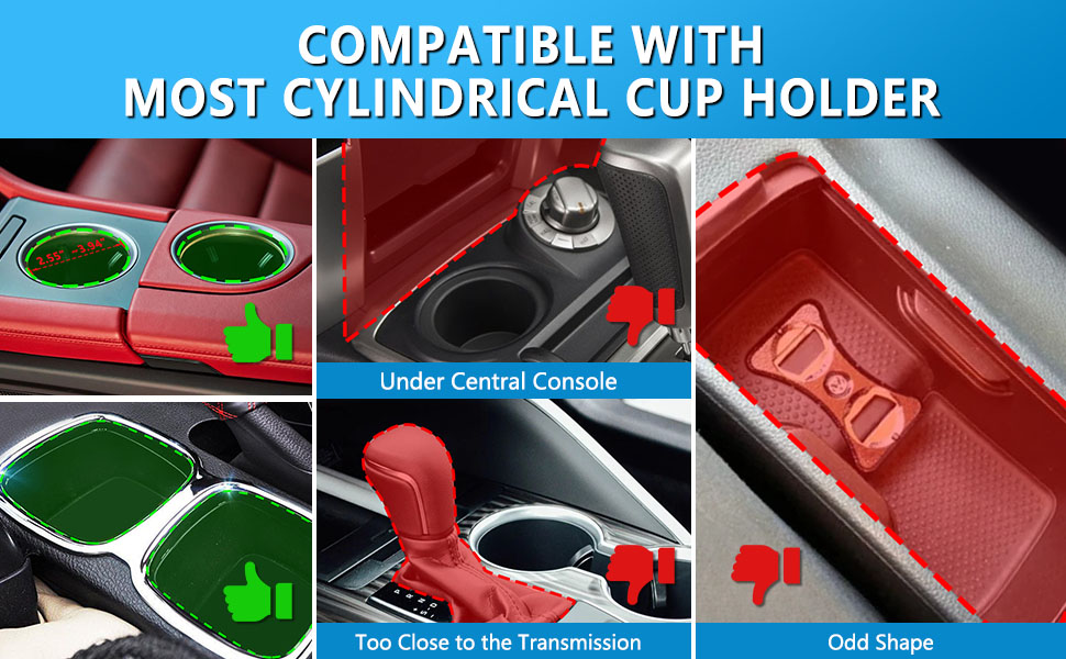 Cup Holder Expander for Car with Adjustable Holder & Base