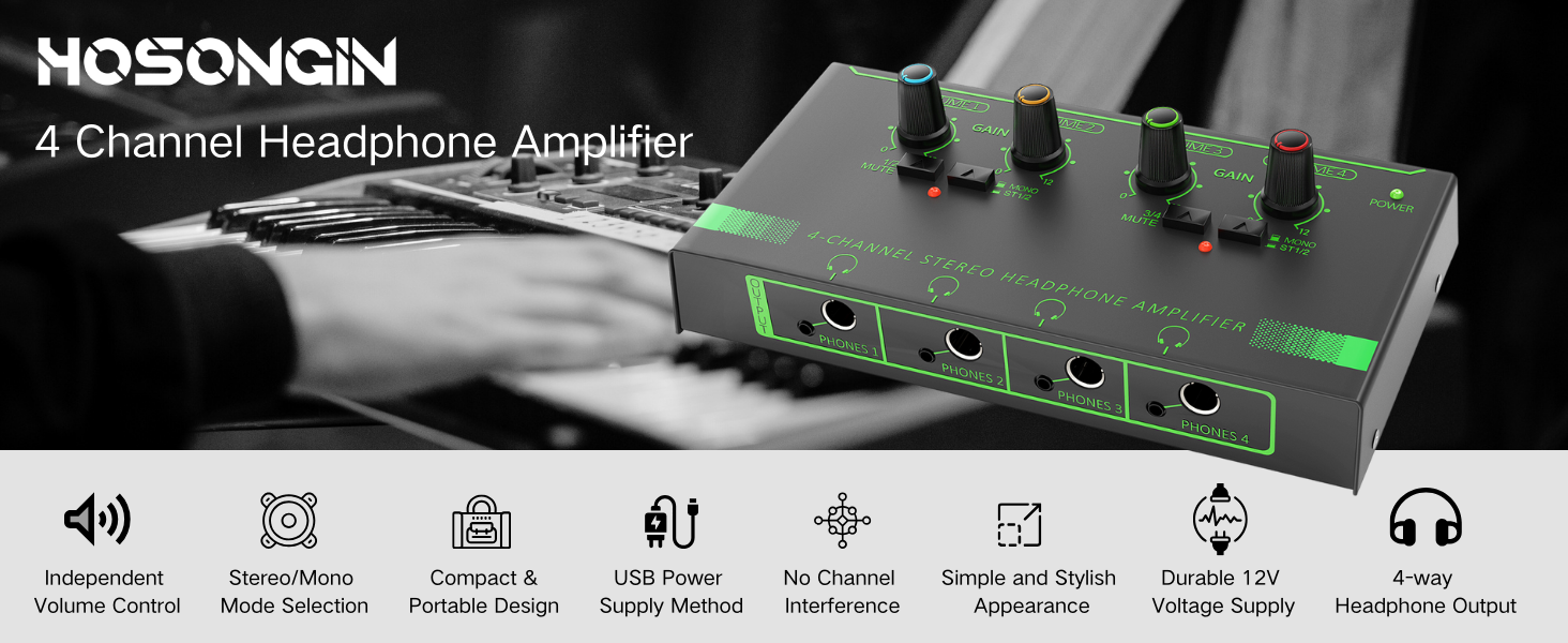 4 Channels Headphone Amplifier