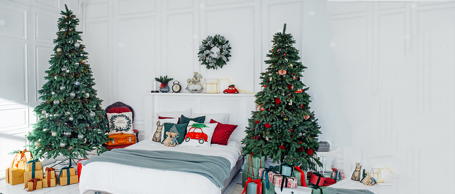 Christmas Duvet Cover Set Twin, Reversible Reindeer Red