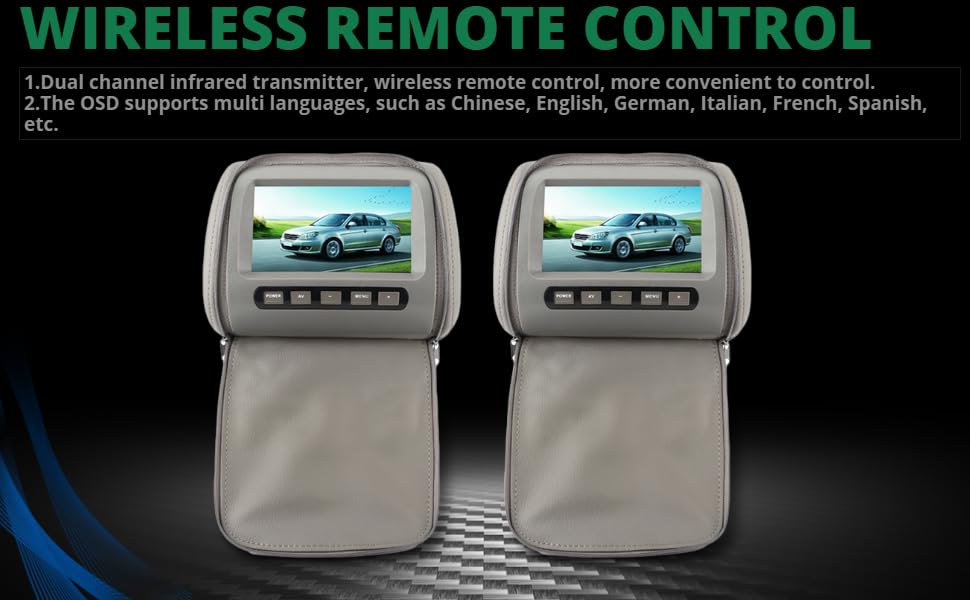 Headrest DVD Display, Dual Portable Car Headrest DVD Player