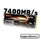 【新品未使用】SIX X7400 SSD 2TB Read: 7350 MB/s Amazon | SIX X7400Pro NVMe M.2 SSD PCIe Gen4x4 2TB M.2 2280