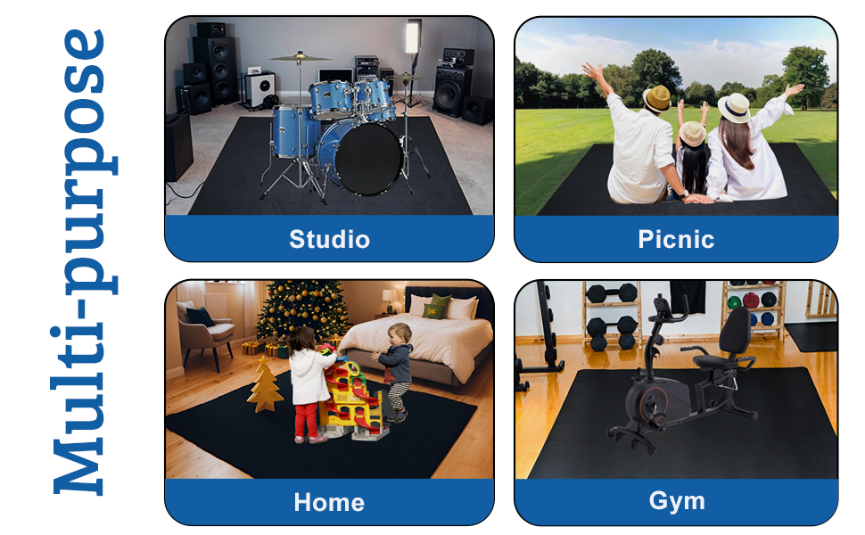 Drum Rug, Drum Mat with NonSlip Grip Bottom(4x5.3Ft), Drum