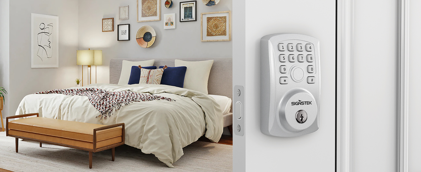 Signstek Fingerprint Door Lock, Keyless Entry Smart Door Lock