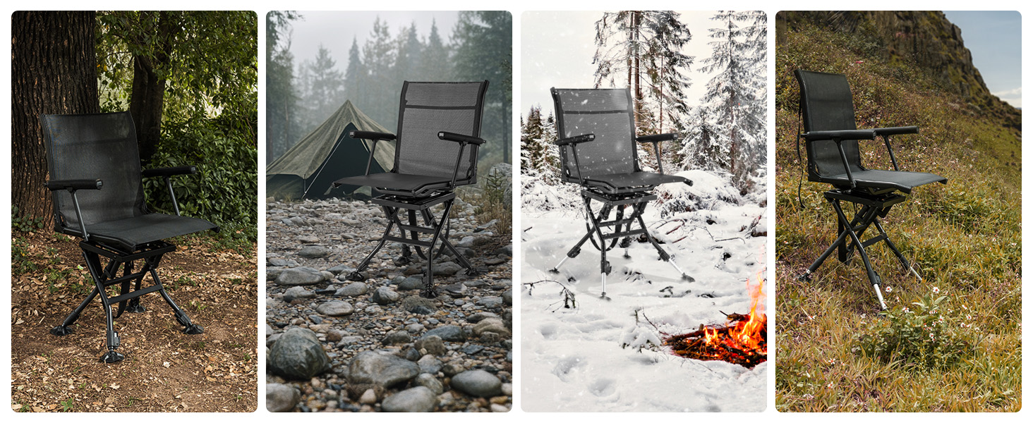 360 Degree Silent Swivel Hunting Chair for Blind and Camping