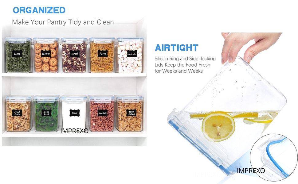 IMPREXO Air Tight Food Storage Containers Kitchen Containers for