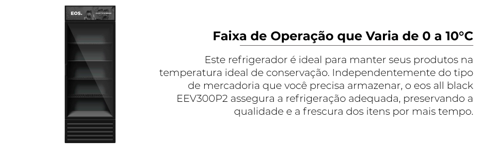 Refrigerador Expositor Vertical Eos 295 Litros All Black Eev300p2 110v
