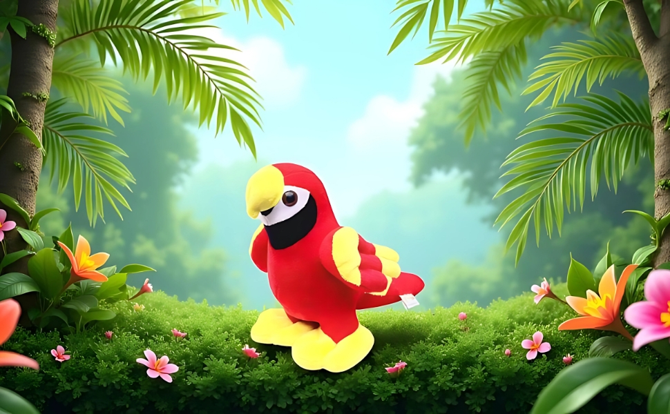 Shintan Toys Plush Parrot – Soft and Colorful Stuffed Bird for Kids