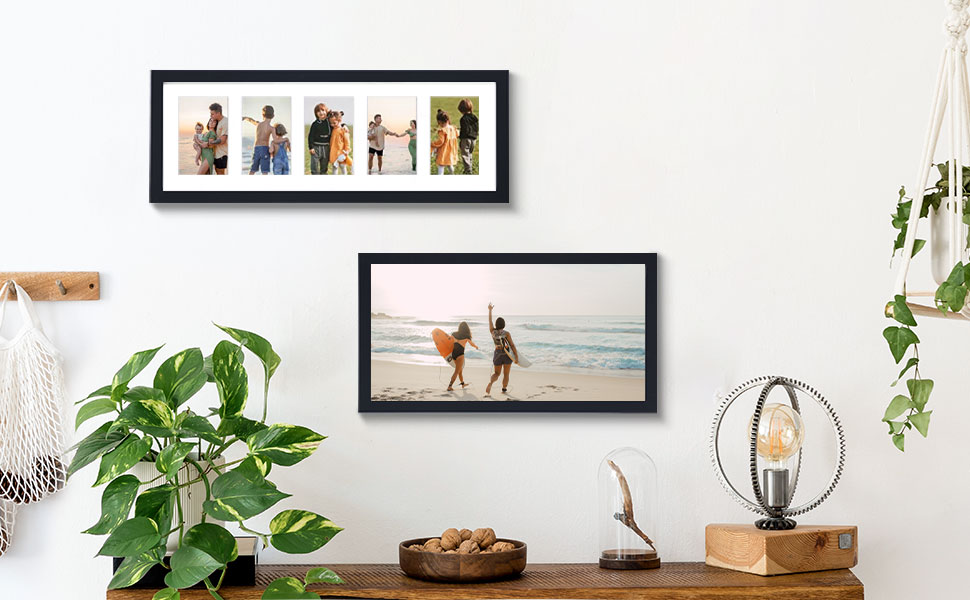 8x20 White Collage Picture Frames with 4 Openings, Display