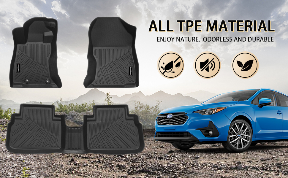 Energyy Wing Custom Fit AllWeather Floor Mats & Cargo Mat 4Pcs for Subaru Forester