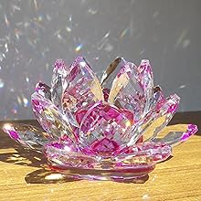 Amazon.co.jp: [KKD] クリスタル ガラス 置物 カラフル 蓮の花