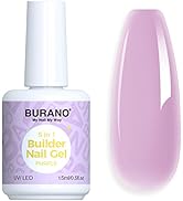 BURANO 5 in 1 Builder Base Gel 0.5 oz, Builder Gel for Nails Hard Gel Nail Extension Quick Buildi...