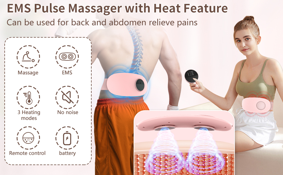 Heated Back Massager for Back Pain16 Intensity Levels Back