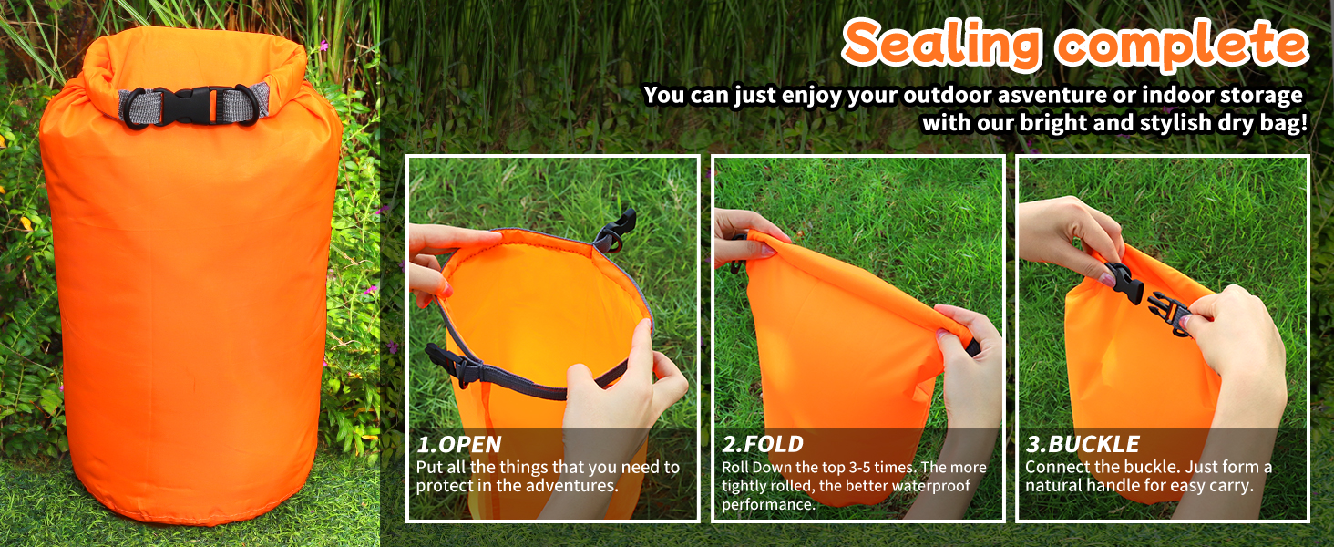 Desoto Waterproof Dry Bag 2 packs, 10L/20L/40L/70L Dry Sack