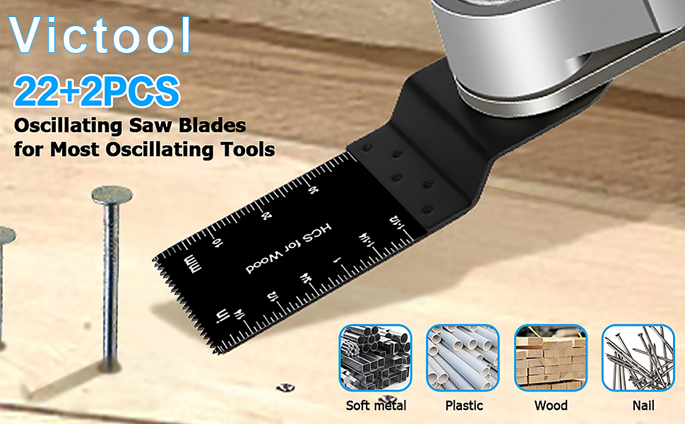 Multitool Blades, 24Pcs Professional Oscillating Saw Blades Kit for