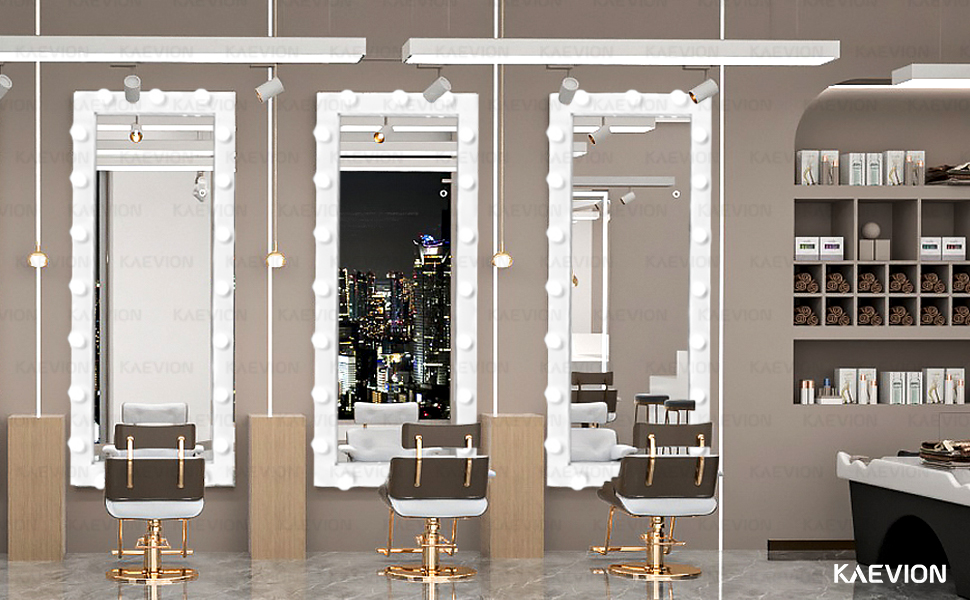 kaevion Full Length Mirror with Lights, Rectangular 53" x 23" Full Body Vanity Mirror, LED Lighted