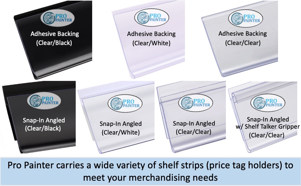 Shelf Label Strips, Pro Painter 100 Pack Self Adhesive 1.25