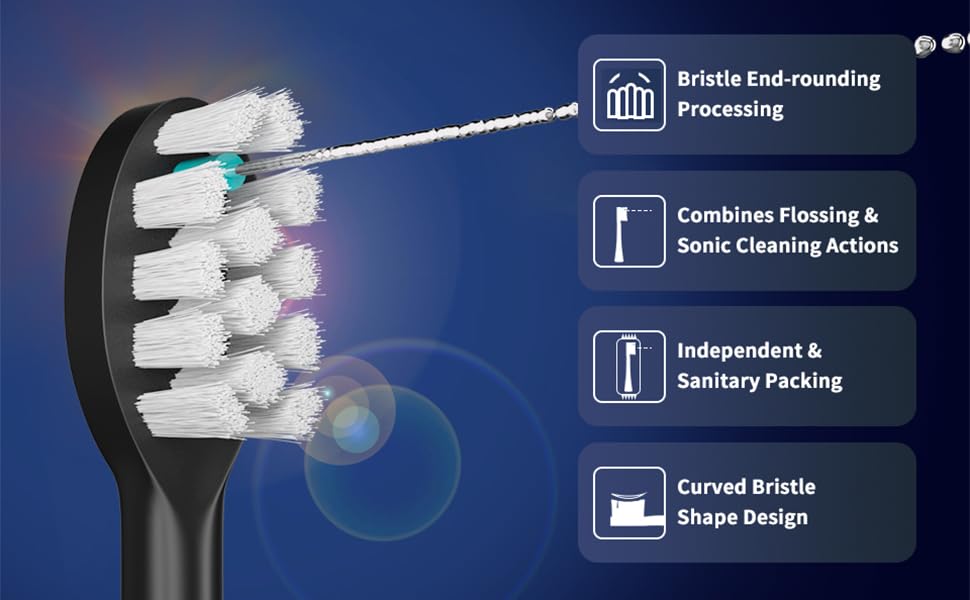 Replacement Flossing Toothbrush Heads with Covers for Water pik