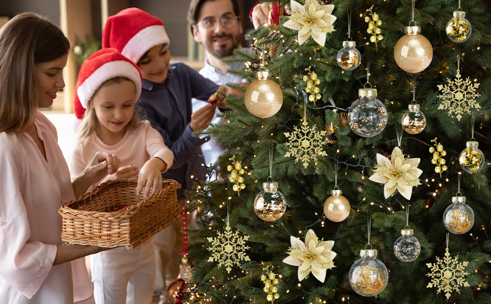 72pcs Christmas Tree Decorations Set Christmas Ornaments