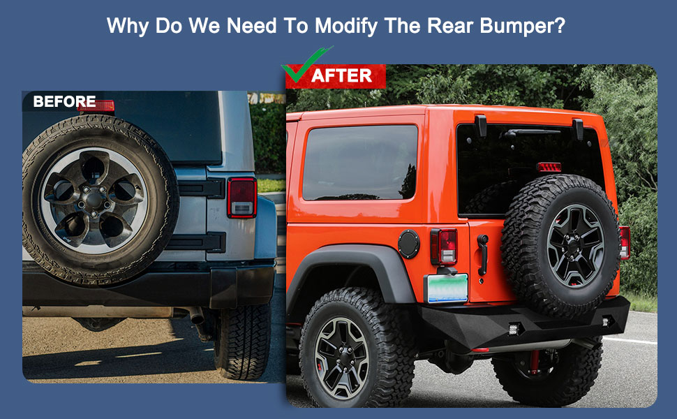 steel rear bumper for jeep wrangler jk 2007 2008 2009 2010 2011 2012 2013 2014 2015 2016 2017 2018