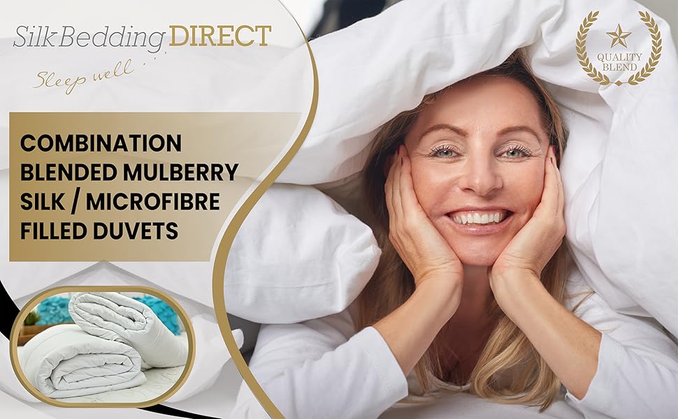 Silk Bedding Direct. Two Mulberry Silk/Microfibre (Blended) Filled