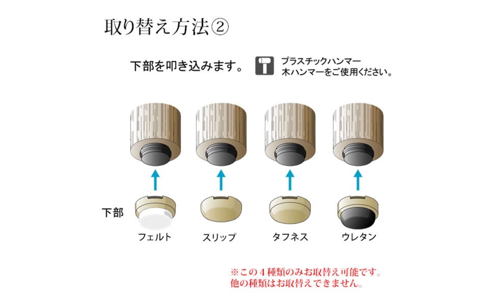 Amazon.co.jp: WAKI イス脚に打つ! 取替用 打ち込み式ウレタン