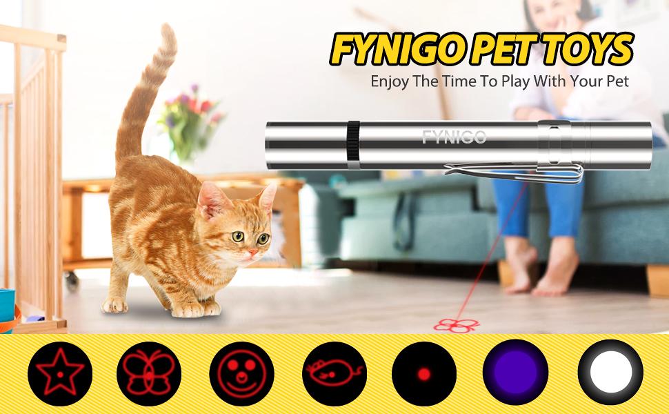 FYNIGO Cat Toys,Interactive Cat Toy for Indoor Cats,4 in 1 Function,Rechargeable Cat Light Toy