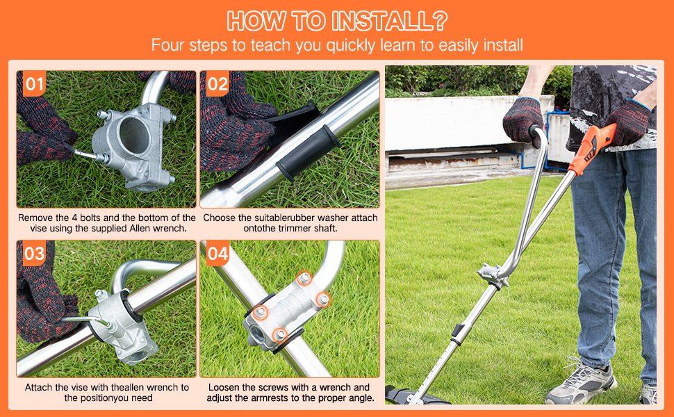 String Trimmers Handle,Ergonomic Trimmer Grip, Weed Eater