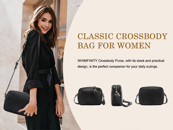 WHIMFINITY Small Crossbody Bag for Women in Grain Eco
