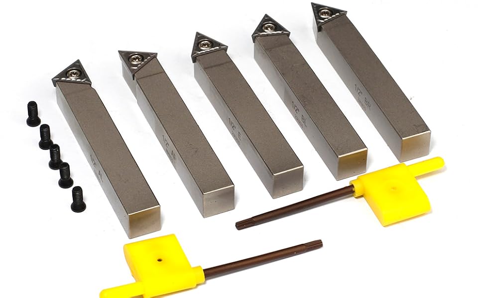 YUFUTOL Mini Indexable Lathe Turning Tool1/2" Shank Nickel Plated 5