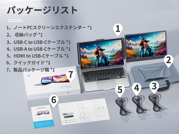 Amazon.co.jp: LGGST ポータブルモニター デュアルモニター 14