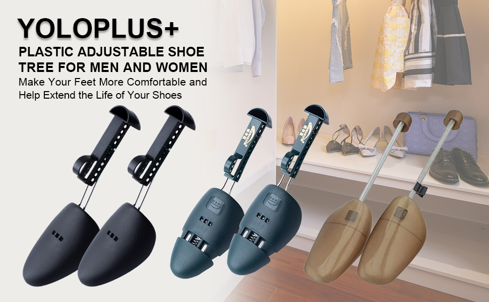 YOLOPLUS+ Plastic Shoe Stretcher Men Adjustable Shoe Trees for Men Portable Shoe Tree Shaper